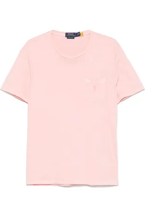 Ralph Lauren Top, Herre, Lyserød, M, Laksrosa Crew Neck T-shirts