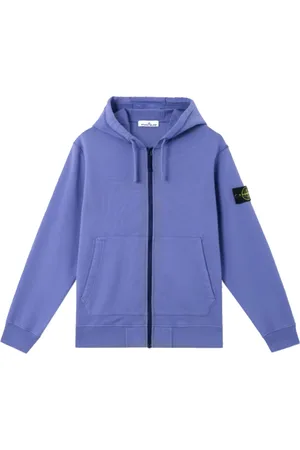 Stone Island Sweathshirts & Hoodies, Herre, Lilla, S, Bomuld, Bomuldsfleece Hættetrøje Lavendel