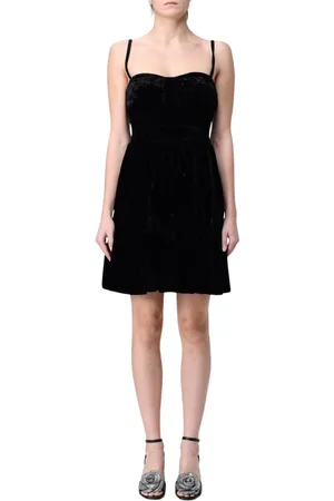 Michael Kors Kjole, Dame, Sort, XS, Velvet Sweetheart Mini Kjole
