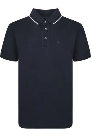 Emporio Armani Top, Herre, Blå, 2XL, Bomuld, Elegant Bomuldspolo