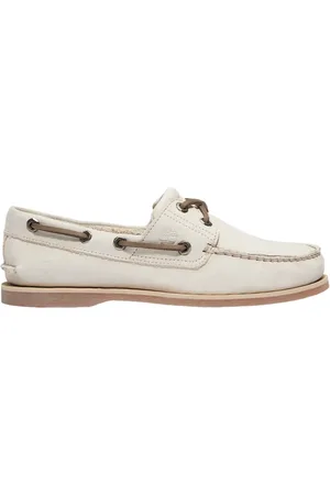 Timberland Sko, Herre, Hvid, 42 EU, Klassisk Båd Nubuck Mokkasin i Latte
