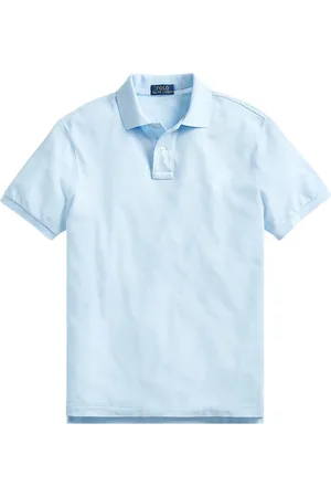 Ralph Lauren Top, Herre, Blå, M, Bomuld, Blå Slim Fit Mesh Polo Skjorte