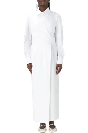 Max Mara Kjole, Dame, Hvid, M, Hvid Wrap Kjole Elegant Stil