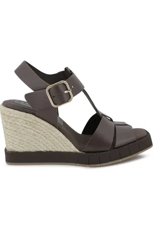 Paloma Barceló Sko, Dame, Brun, 39 EU, Læder, Brun læderkile sandaler Carla espadril