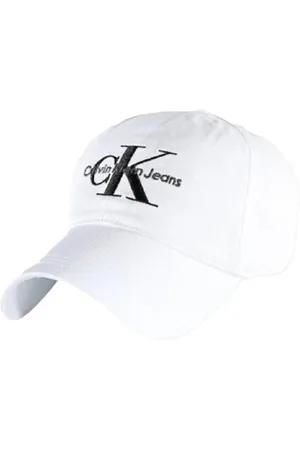 Calvin Klein Tilbehør, Herre, Hvid, ONE SIZE, Bomuld, Broderet logo kasket - Hvid