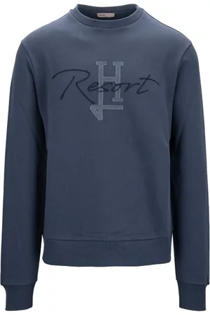 HERNO Sweathshirts & Hoodies, Herre, Blå, XL, Bomuld, Herre Pullover Sweater Resort Stil