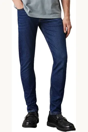 Calvin Klein Jeans, Herre, Blå, W33 L32, Bomuld, Slim tapered jeans til alsidig stil