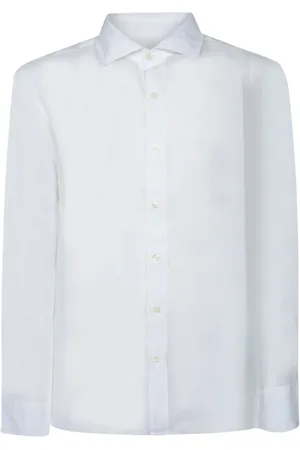 120% Lino Skjorte, Herre, Hvid, L, Linned, Slim Fit Linnedskjorte