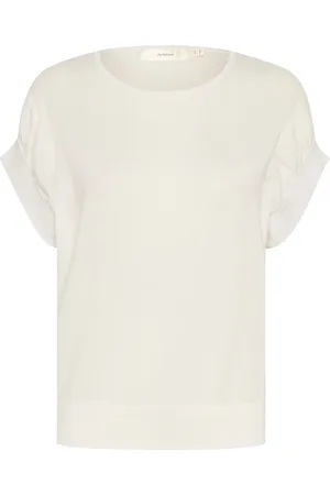 INWEAR Top, Dame, Hvid, L, Bomuld, Blød Bomuld Top Ren Hvid