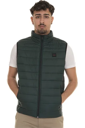 HUGO BOSS Jakke, Herre, Grøn, L, Quiltet Vest med Sidelogo