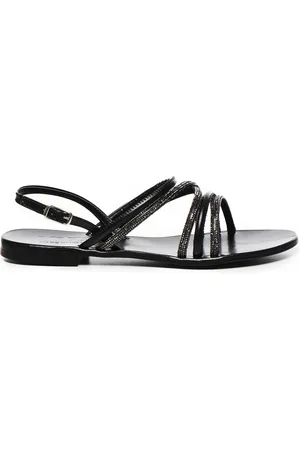 V°73 Sko, Dame, Sort, 37 EU, Åben Tå Sandaler Lavet i Italien
