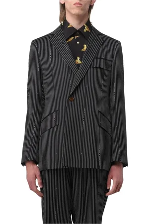Vivienne Westwood Jakke, Herre, Sort, L, Sort Pinstripe Skræddersyet Blazer