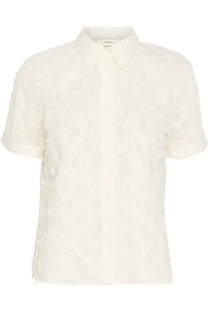 INWEAR Bluser & Skjorter, Dame, Hvid, 2XS, Bomuld, Elegant kortærmet skjortebluse