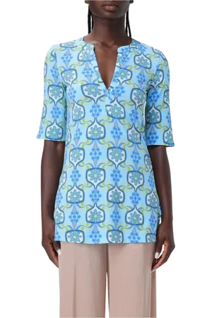 Maliparmi Bluser & Skjorter, Dame, Blå, XS, Uld, Blå Tunika Top