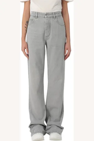 Bottega Veneta Jeans, Dame, Grå, XS, Bomuld, Grå Wide Leg Jeans