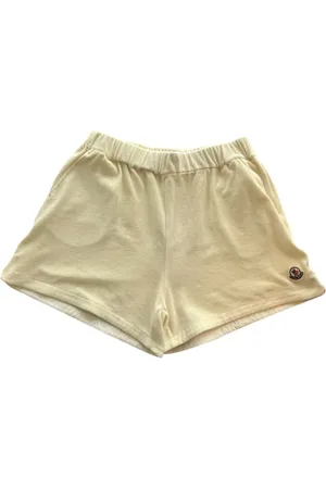 Moncler Shorts, Dame, , L, Uld, Velour Offwhite Shorts Stilfuld Komfort