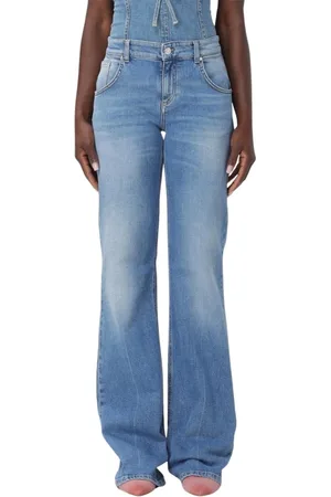 BLUMARINE Jeans, Dame, Blå, M, Bomuld, Klassiske Blå Wide Leg Jeans