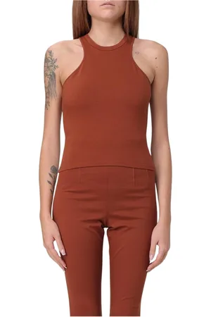 Andamane Top, Dame, Brun, M, Uld, Brun Langærmet Stilfuld Top