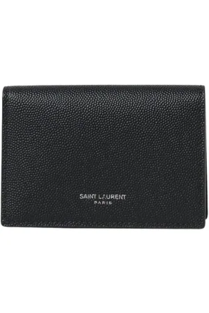 Saint Laurent Tilbehør, Herre, Sort, ONE SIZE, Læder, Klassisk Læderpung med Kortlommer
