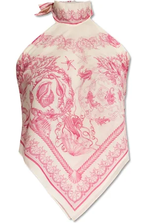 VERSACE Top, Dame, Lyserød, L, Bomuld, Rygløs top