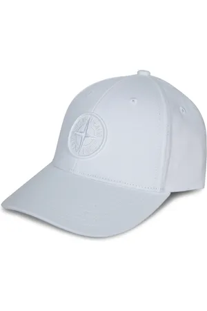 Stone Island Tilbehør, Herre, Hvid, ONE SIZE, Bomuld, Justerbar Baseballkasket med Subtilt Logo