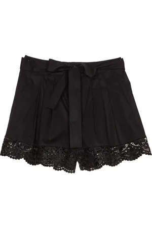 Twin-Set Shorts, Dame, Sort, 2XS, Bomuld, Bomuldsshorts Elegant Forår Broderet Behagelig