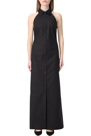 Twin-Set Kjole, Dame, Sort, M, Bomuld, Beige Ærmeløs Maxi Kjole