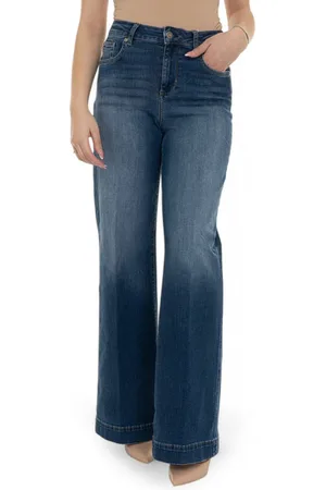 Liu Jo Jeans, Dame, Blå, W28, Denim, Ægte Denim Wide Leg Jeans
