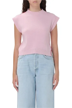 Marni Strik, Dame, Lyserød, XS, Cashmere, Lyserød Cashmere Crew Neck Pullover