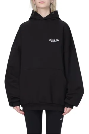 Balenciaga Sweathshirts & Hoodies, Dame, Sort, M, Bomuld, Pink Oversized Hoodie til kvinder