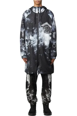 VERSACE Frakke, Herre, Sort, M, Elegant Sort Overfrakke med Moderne Stil