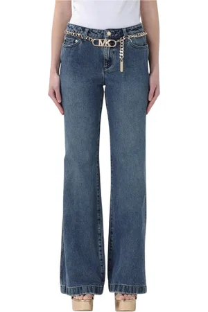 Michael Kors Jeans, Dame, Blå, S, Bomuld, Wide Leg Flare Jeans