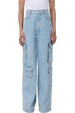 AMISH Jeans, Dame, Blå, W31, Bomuld, Cargo Jeans til kvinder
