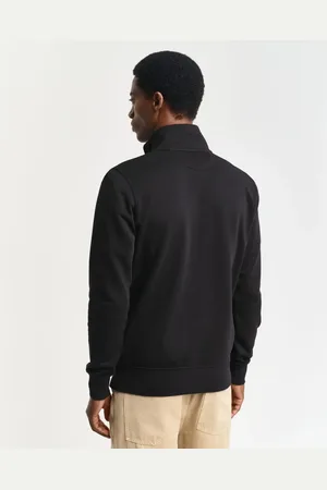 GANT Jakke, Herre, Sort, XL, Bomuld, Sweatshirt med lynlås Shield