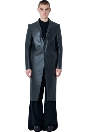 Rick Owens Frakke, Herre, Sort, M, Læder, Skræddersyet læderfrakke