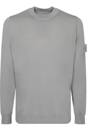 Stone Island Strik, Herre, Grå, L, Uld, Ghost Crewneck Cotton Sweater