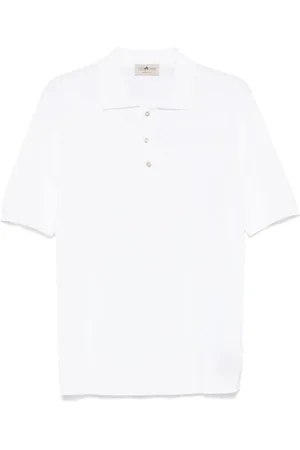 IRISH CRONE Top, Herre, Hvid, M, Hvid Button-Up T-shirts og Polos
