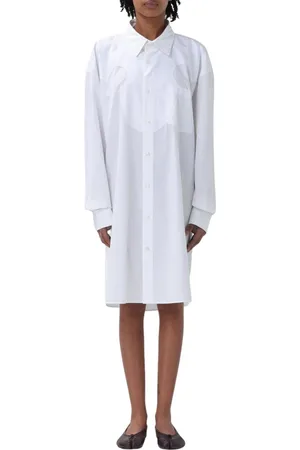 Maison Margiela Kjole, Dame, Hvid, XS, Bomuld, Hvid Skjortekjole Elegant Stil