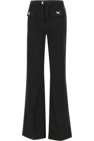 Elisabetta Franchi Jeans, Dame, Sort, W25, Bomuld, Sort Bomuldsgarvet Flared Jeans