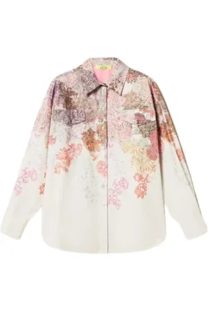 Twin-Set Bluser & Skjorter, Dame, Flerfarvet, M, Bomuld, Blomstret skjorte til kvinder