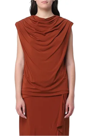 FEDERICA TOSI Top, Dame, Brun, XS, Bronze Draperet Midi Kjole