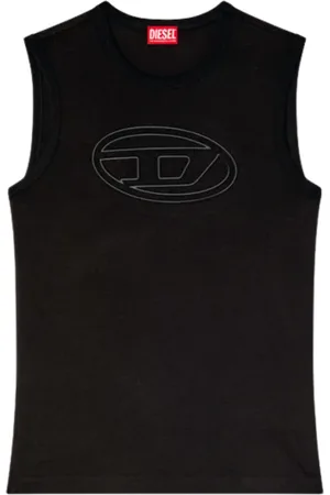 Diesel Top, Herre, Sort, M, Bomuld, Sort Muscle Tee med D Logo