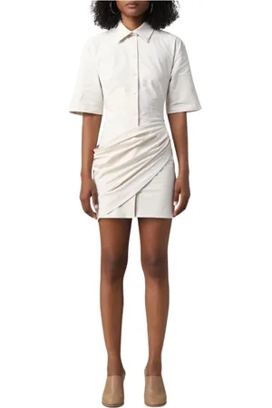 Jacquemus Kjole, Dame, , S, Bomuld, Elegant Ivory Skjortekjole Mini