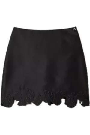 Twin-Set Nederdel, Dame, Sort, XS, Twill Mini Nederdel med 3D Broderi