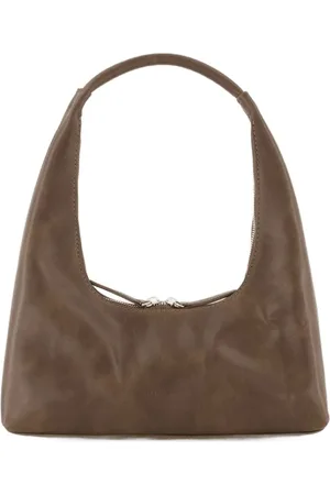 MARGE SHERWOOD Taske, Dame, Brun, ONE SIZE, Uld, Brun læder skuldertaske med top håndtag