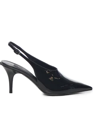 VALENTINO GARAVANI Sko, Dame, Sort, 41 EU, Læder, Sort Patentlæder Slingback Hæle
