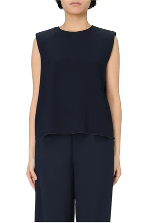 LIVIANA CONTI Top, Dame, Blå, M, Uld, Lyserød Ærmeløs Top
