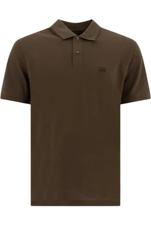 C.P. Company Top, Herre, Grøn, M, Bomuld, Grøn Logo Polo Shirt Stretch Piquet