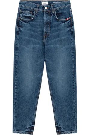 AMISH Jeans, Herre, Blå, W30, Bomuld, Mørk & Lys Vasket Gulerodspasform Jeans