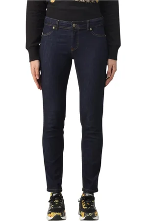 VERSACE Jeans, Dame, Blå, W27, Bomuld, Elegant Skinny Jeans til Kvinder